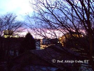 Twilight view of sky and Clifton houses abhijit guha